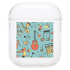 Seamless Pattern Musical Instruments Notes Headphones Player Soft Tpu Airpods 1/2 Case