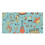 Seamless Pattern Musical Instruments Notes Headphones Player Satin Shawl 45  x 80  Front