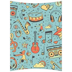 Seamless Pattern Musical Instruments Notes Headphones Player Back Support Cushion by Apen