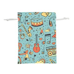 Seamless Pattern Musical Instruments Notes Headphones Player Lightweight Drawstring Pouch (m) by Apen