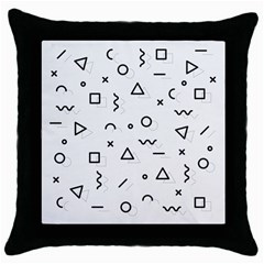 Memphis Pattern Throw Pillow Case (black) by Apen