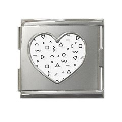 Memphis Pattern Mega Link Heart Italian Charm (18mm) by Apen