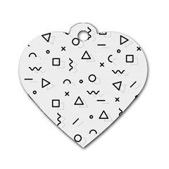 Memphis Pattern Dog Tag Heart (two Sides) by Apen