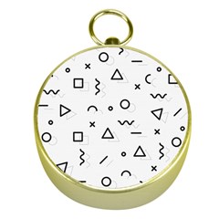 Memphis Pattern Gold Compasses by Apen