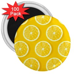 Lemon Fruits Slice Seamless Pattern 3  Magnets (100 Pack) by Apen