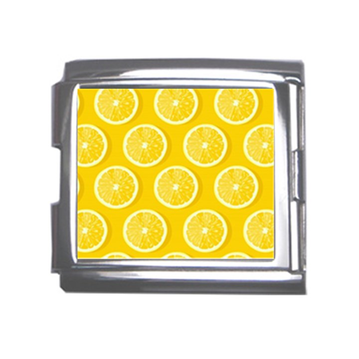 Lemon Fruits Slice Seamless Pattern Mega Link Italian Charm (18mm)