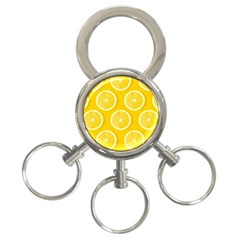 Lemon Fruits Slice Seamless Pattern 3-ring Key Chain by Apen