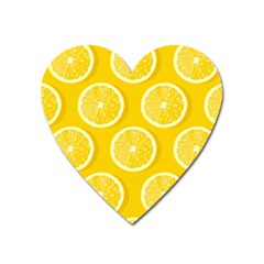 Lemon Fruits Slice Seamless Pattern Heart Magnet by Apen