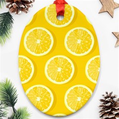 Lemon Fruits Slice Seamless Pattern Oval Ornament (two Sides) by Apen