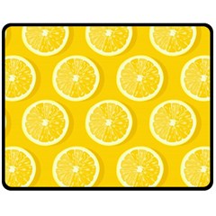 Lemon Fruits Slice Seamless Pattern Fleece Blanket (medium) by Apen