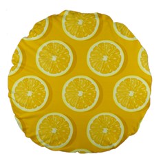 Lemon Fruits Slice Seamless Pattern Large 18  Premium Flano Round Cushions by Apen