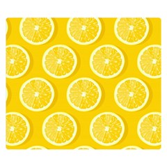 Lemon Fruits Slice Seamless Pattern Two Sides Premium Plush Fleece Blanket (kids Size) by Apen