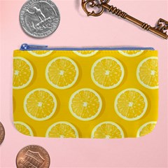 Lemon Fruits Slice Seamless Pattern Large Coin Purse by Apen