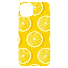 Lemon Fruits Slice Seamless Pattern Iphone 14 Plus Black Uv Print Case by Apen