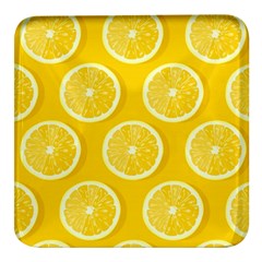 Lemon Fruits Slice Seamless Pattern Square Glass Fridge Magnet (4 Pack) by Apen