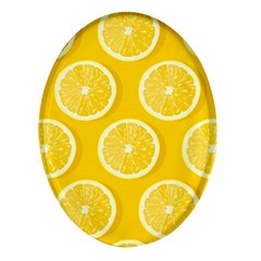 Lemon Fruits Slice Seamless Pattern Oval Glass Fridge Magnet (4 Pack) by Apen