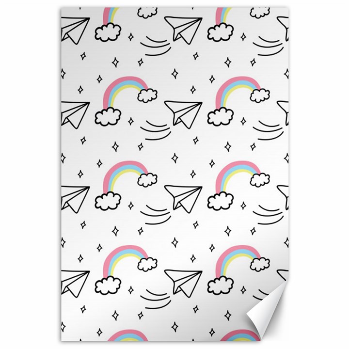 Cute Art Print Pattern Canvas 12  x 18 