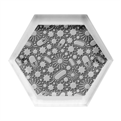 Seamless Pattern With Viruses Hexagon Wood Jewelry Box