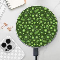 Seamless Pattern With Viruses Wireless Fast Charger(white) by Apen