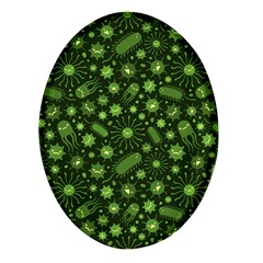 Seamless Pattern With Viruses Oval Glass Fridge Magnet (4 Pack)