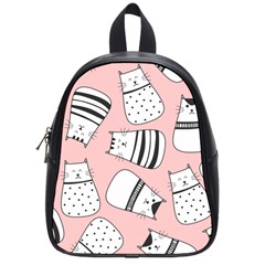 Cute Cats Cartoon Seamless-pattern School Bag (small) by Apen