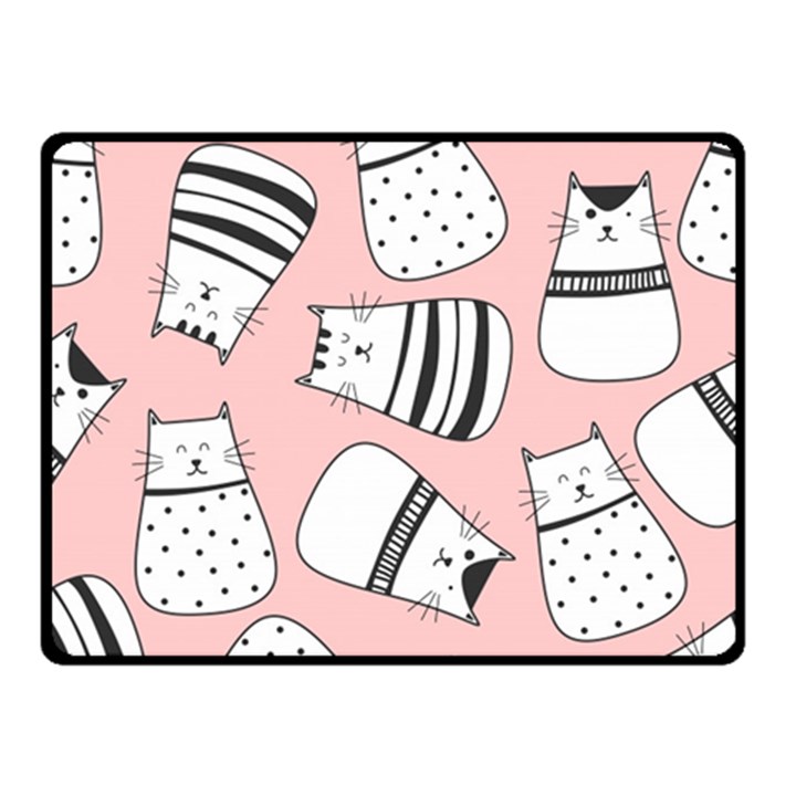 Cute Cats Cartoon Seamless-pattern Two Sides Fleece Blanket (Small)