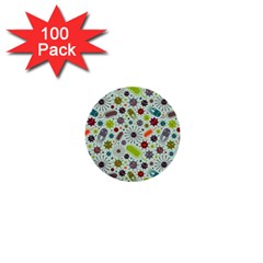 Seamless Pattern With Viruses 1  Mini Buttons (100 Pack)  by Apen