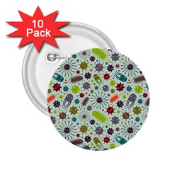 Seamless Pattern With Viruses 2 25  Buttons (10 Pack)  by Apen