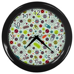 Seamless Pattern With Viruses Wall Clock (black) by Apen