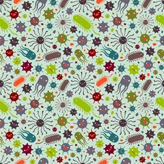 Seamless Pattern With Viruses Play Mat (rectangle) by Apen