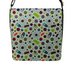 Seamless Pattern With Viruses Flap Closure Messenger Bag (l) by Apen