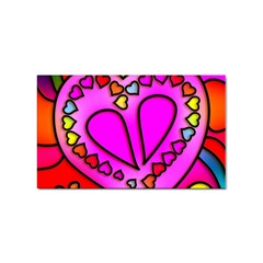 Stained Glass Love Heart Sticker Rectangular (10 Pack) by Apen