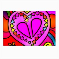 Stained Glass Love Heart Postcard 4 x 6  (pkg Of 10) by Apen