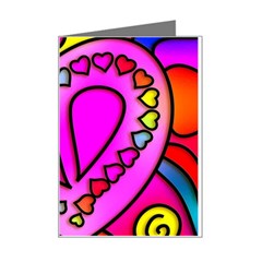 Stained Glass Love Heart Mini Greeting Card by Apen