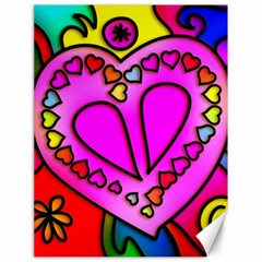 Stained Glass Love Heart Canvas 18  X 24  by Apen