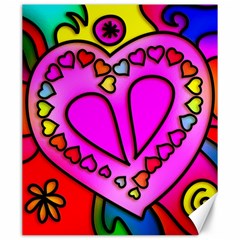 Stained Glass Love Heart Canvas 20  X 24  by Apen