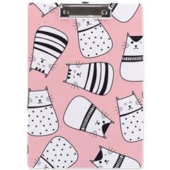 Cute Cats Cartoon Seamless-pattern A4 Acrylic Clipboard by Apen