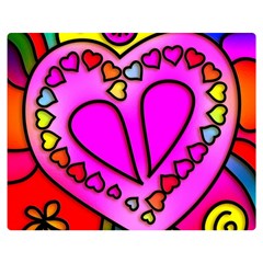 Stained Glass Love Heart Two Sides Premium Plush Fleece Blanket (teen Size) by Apen