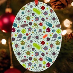 Seamless Pattern With Viruses Uv Print Acrylic Ornament Oval by Apen