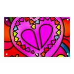 Stained Glass Love Heart Banner and Sign 5  x 3  Front