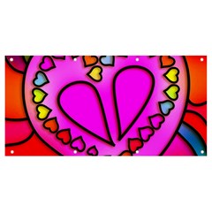 Stained Glass Love Heart Banner And Sign 8  X 4  by Apen