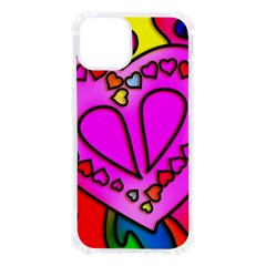 Stained Glass Love Heart Iphone 13 Tpu Uv Print Case by Apen