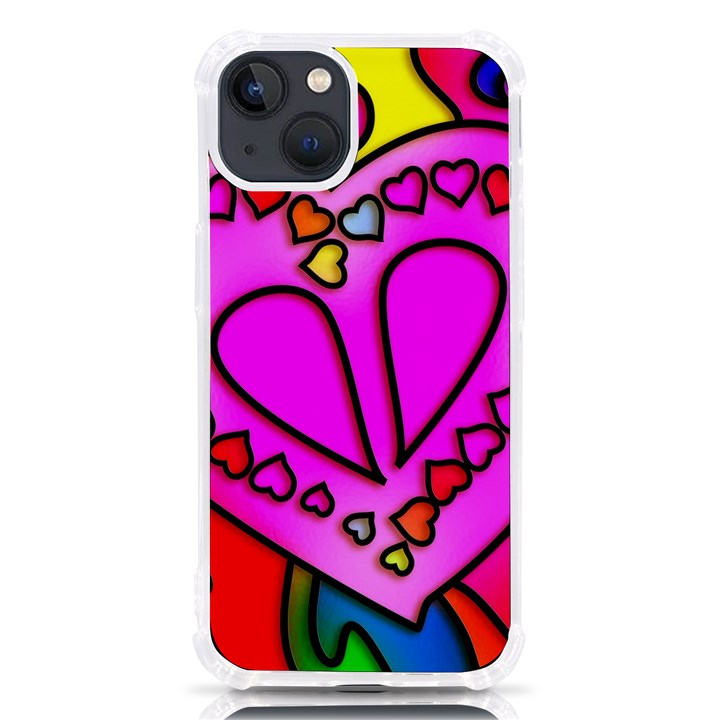 Stained Glass Love Heart iPhone 13 TPU UV Print Case