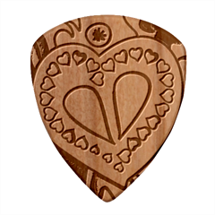 Stained Glass Love Heart Wood Guitar Pick (set Of 10) by Apen