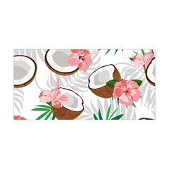 Seamless Pattern Coconut Piece Palm Leaves With Pink Hibiscus Yoga Headband by Apen