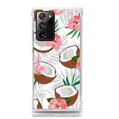 Seamless Pattern Coconut Piece Palm Leaves With Pink Hibiscus Samsung Galaxy Note 20 Ultra Tpu Uv Case by Apen