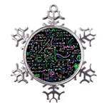 Math Linear Mathematics Education Circle Background Metal Large Snowflake Ornament Front