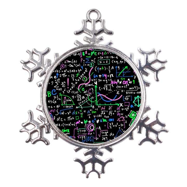 Math Linear Mathematics Education Circle Background Metal Large Snowflake Ornament