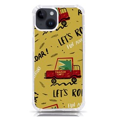 Childish Seamless Pattern With Dino Driver Iphone 14 Tpu Uv Print Case by Apen