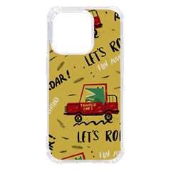 Childish Seamless Pattern With Dino Driver Iphone 14 Pro Tpu Uv Print Case by Apen